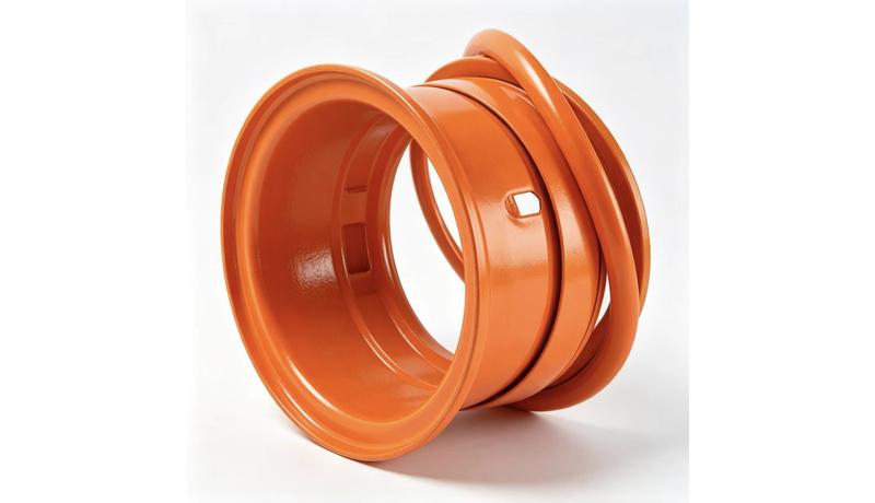 4-Piece Industrial Forklift Rim – Orange Powder Coat – JABIL