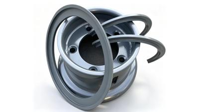 4-Piece Industrial Forklift Rim – Orange Powder Coat view 2